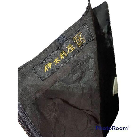 Y2k Black spaghetti strap dress two-tone print design‎ from Japan - Picture 4 of 12